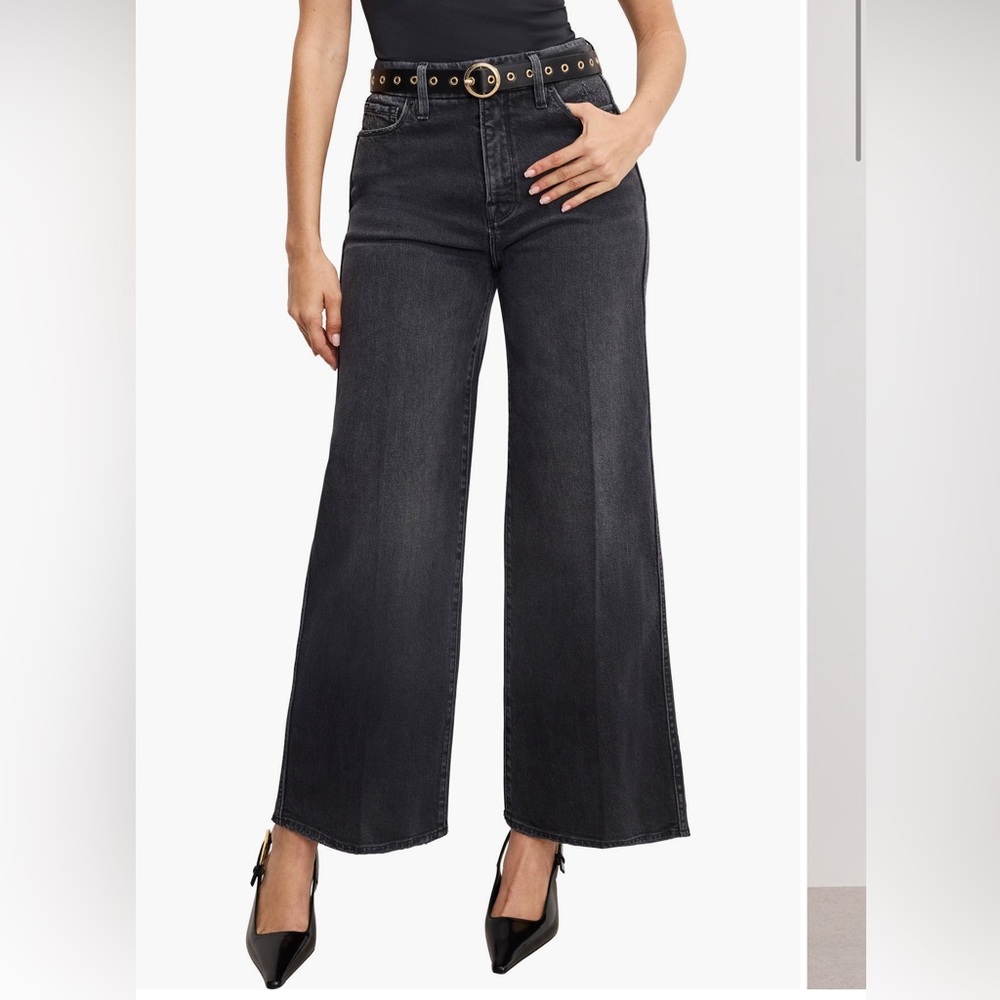 Good American Good Skate Wide Leg Jeans – Washed Black – Size 6